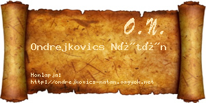 Ondrejkovics Nátán névjegykártya